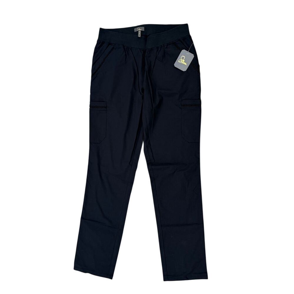 NWT Jaanuu Womens Medium M Black Stretch Work Utility Scrub Pants Trousers